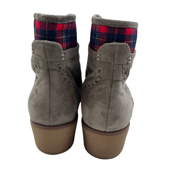Tommy Hilfiger Twyazi Taupe Plaid Lace Up Combat Ankle Boots Women's Size 10 - Picture 4 of 9